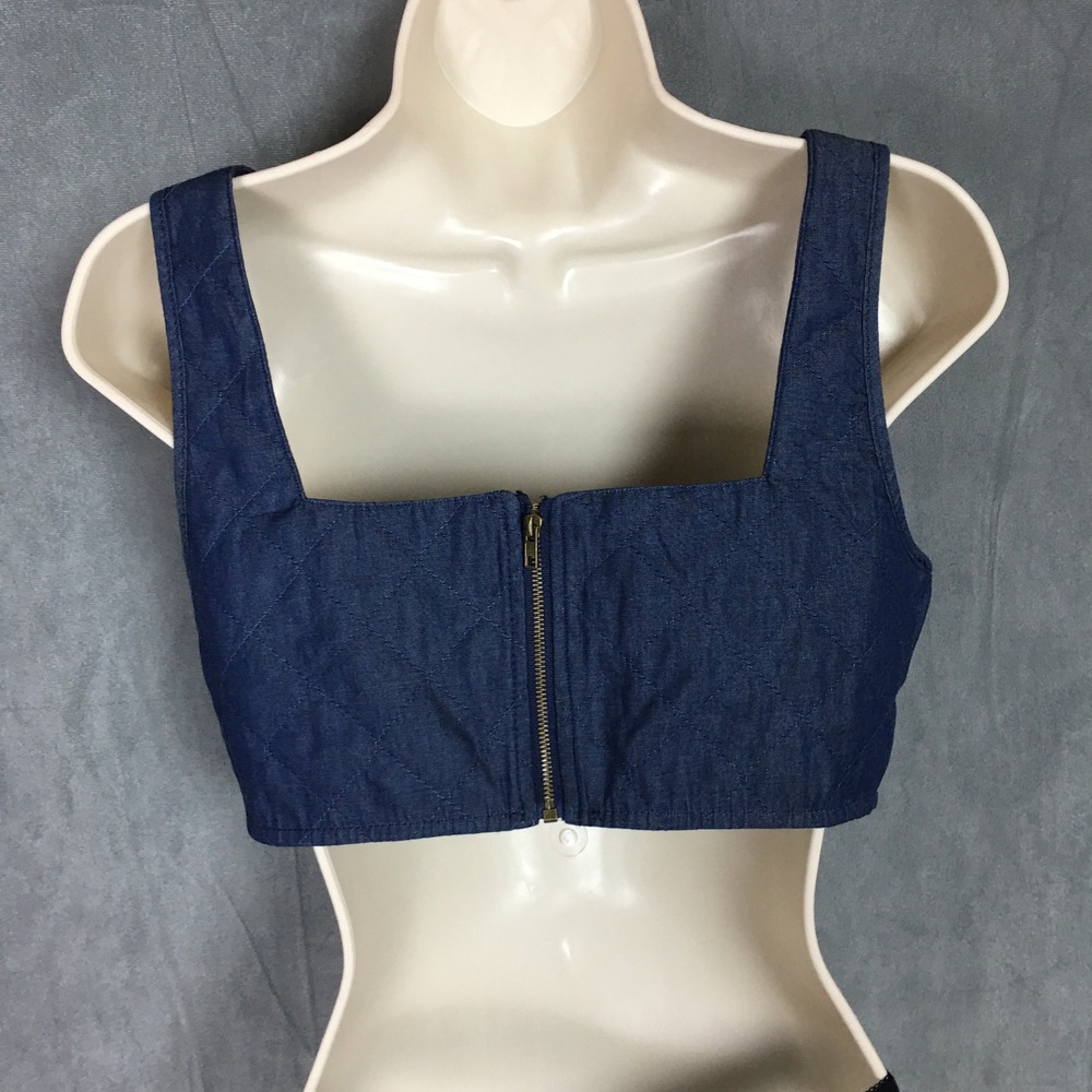 NWOT Lioness Blue Denim Corset Tank Top S Sleeveless Bodice Summer‎ Punk Rock - Picture 16 of 16